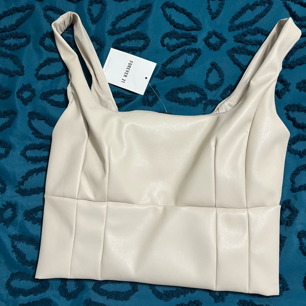 Faux Leather Crop Top